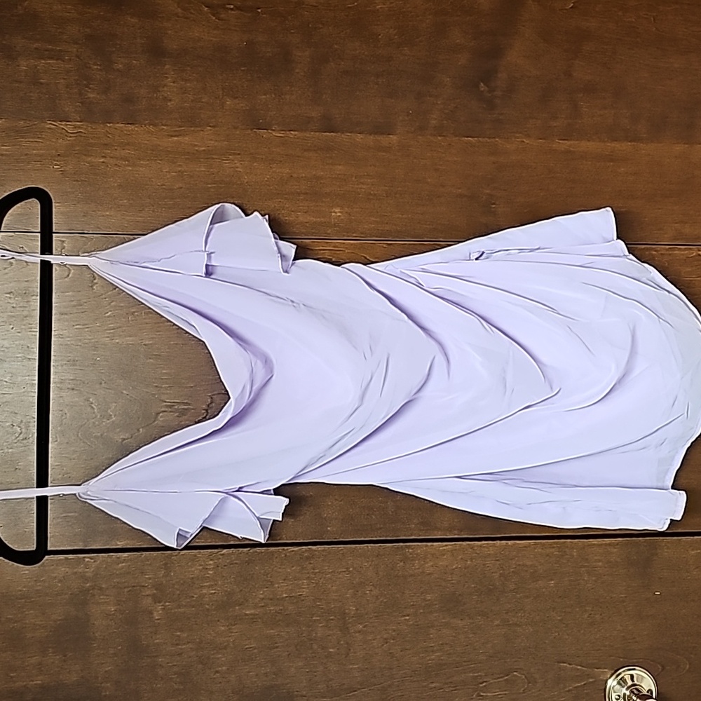PrettyLittleThing Lilac Chiffon Drape Cowl Detail Strappt Dress